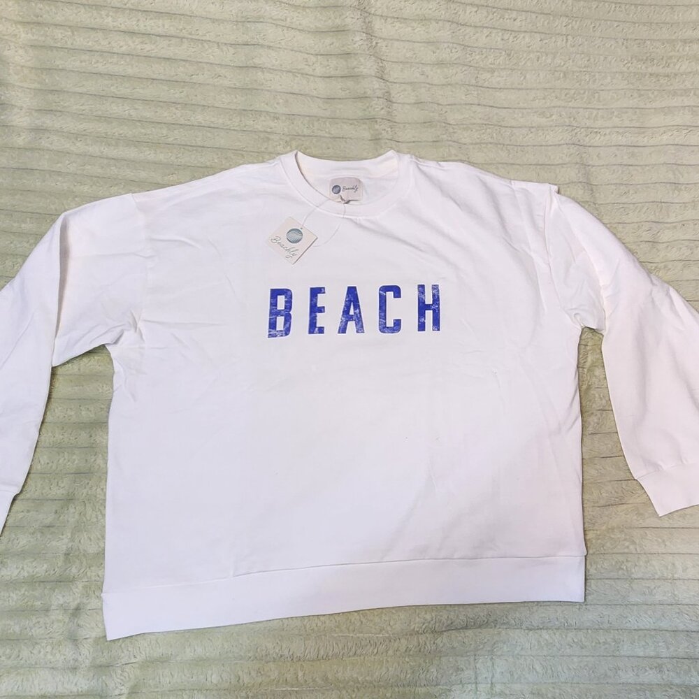 NWT White Beach Long Sleeve Crew